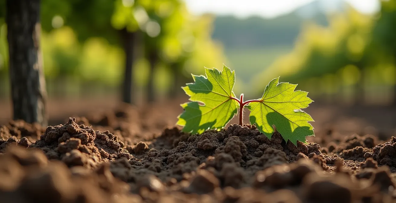 Paesaggio di vigneti italiani che esprime l'unicità del terroir